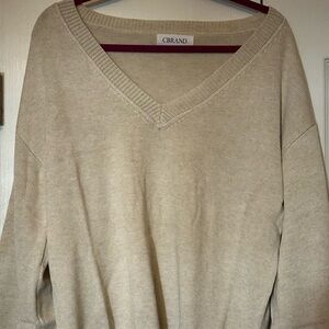 Women's V-Neck Sweater - Cream